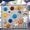 Tenare 24 Pcs Space Party Decorations Planet Honeycomb Hanging Supplies Solar System Hanging Decorations Galaxy 3D Rocket Astronaut Solar System Space Birthday Party Favors Ceiling Ornaments Decor