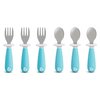 Munchkin® Raise™ Toddler Fork and Spoon Utensil Set, Rest Keeps Tip Off Table, BPA Free, 6 Pack, Blue