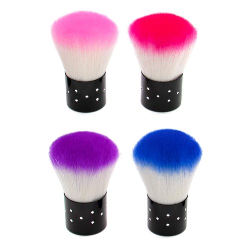 AUEAR, 4 Pack Multicolor Nail Powder Brush Nail Dust Brushes Nail Art Cleaner Brush Nail Art Cleaning Tools for Women and Girls