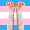 Qpout 96Pcs Transgender Flag Temporary Tattoos Trans Pride Themed Tattoo Stickers with Blue Pink White Pattern for Pride Party Favors LGBTQ Pride Day Equality Parades and Celebrations