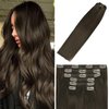 WindTouch Clip In Hair Extensions Human Hair Dark Brown Hair Extensions Remy Hair Extensions 18Inch 70g #2 7PCS