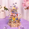MU 3D Wood and Metal Puzzles Feast of Flower for Adults, Model Kits Building Night Light Puzzle DIY Set, New Year and Birthday Xmas Gift Home Decor