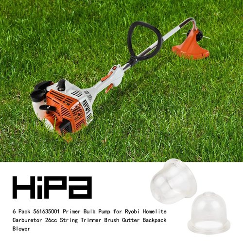 Hipa 6 Pack 561635001 Primer Bulb Pump for Ryobi Weedeater Homelite Carburetor String Trimmer Brush Cutter Backpack Blower Replace Zama 0057003 0057004 Echo 12538108660