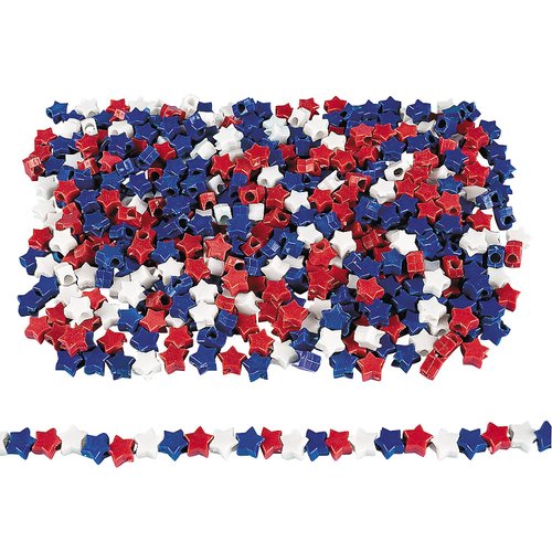 Star Shaped Patriotic Pony Beads - Crafts for Kids and Fun Home Activities