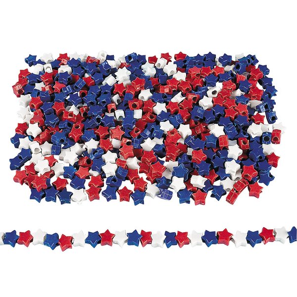 Star Shaped Patriotic Pony Beads - Crafts for Kids and Fun Home Activities