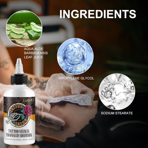 Tattoo Stencil Transfer Gel Solution, Tattoo Stencil Gel, Tattoo Template Transfer Gel, Stencil Primer Stuff Stencil Gel for Tattooing Paper Machine Temporary Tattoo Supplies, 150 ml / 5.1 fl oz
