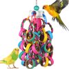 lovyoCoCo Bird Toys Conure Toys,Bird Parrot Foraging Shredder 24 Pcs Colorful Bagel Chewy Rings for Small Parrots Parakeets Conures Cockatiels Love Bird Cage Accessies (W)