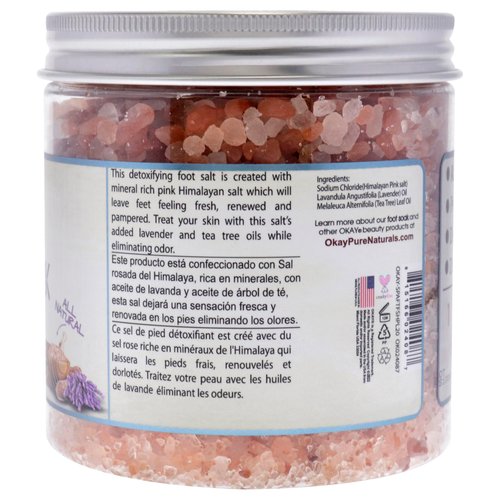 Okay Himalayan Pink Salt Detoxifying Foot Soak With & Tea Tree Oil, lavender, 20 Ounce