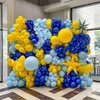 Yellow Blue Clear Balloon, 60 Pcs 12 Inches Metallic Blue Cartoon Theme Balloon Garland Arch Kit for Kids Baby Shower Anniversary Engagement Birthday Wedding Graduation Party Decorations