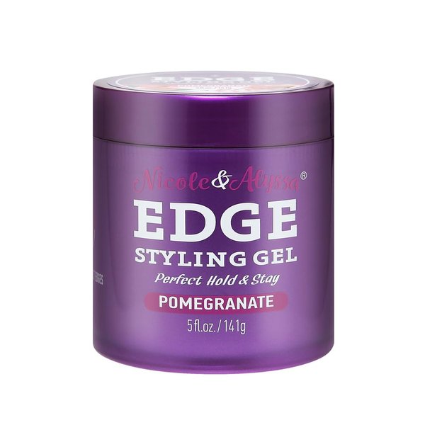Nicole & Alyssa - Edge Control Gel 5oz - Pomegranate Extract, Long-Lasting Hold, No-Flake Formula, Sleek Finish