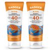 Badger Kids Sunscreen Cream SPF 40, Organic Mineral Sunscreen Kids Face & Body with Zinc Oxide, Reef Friendly, Broad Spectrum, Water Resistant, 2.9 fl oz (2 Pack)