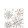Amscan Shining Snow Beverage Napkins, 5" x 5", 16 Ct.