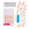 KISS Gel Fantasy Ready-to-Wear Sculpted Gel Nails, “4 the Cause”, Long, Nude, High Arch Nail Kit with Pink Gel Nail Glue, Manicure Stick, Mini Nail File, and 28 Fake Nails