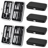 Hanaive 6 Set Manicure Set Nail Clippers Pedicure Kit 48Pcs Stainless Steel Grooming Kit 8 in 1 Professional Nail Care Tools with Luxurious Travel Case for Men Women Nail Care(Black)