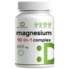 Magnesium Complex 500mg, 240 Veggie Capsules – 10-in-1 Glycinate, Citrate, Malate, Oxide, & More – 100% Chelated for Easy Absorption – Essential Mineral Supplement – Non-GMO