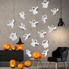 3D Halloween Cute Ghost Stickers Decor 42 Pcs Ghost Wall Stickers Decorations Reusable Self-Adhesive White Ghost Wall Decals Halloween Party Supplies for Gothic Home Window Door Room Wall Decor