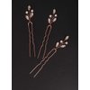 fxmimior 3 PCS Bridal Women Vintage Wedding Party Hair Pins Crystal Hair Accessories (rose gold)