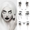 14 Sheets Halloween Face Eye Tattoos Eye Shadow Temporary Tattoo Stickers, Fake Eyeliner Eyeshadow Tattoos Halloween Makeup Kit for Women Girls Halloween Masquerade Party