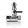 Frizzlife Brass Feed Water Adapter - 3/8 inch,3/8 inch Comp and 1/4 inch OD Compression Angle Stop Valve Adapter for Reverse Osmosis Water Filters, Coffee Brewers,Ice Maker