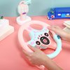 Kids Steering Wheel for Backseat with Car Key, Simulated Driving Steering Wheel Toy with Light and Music Toddlers Pretend Play Toy for Baby Children