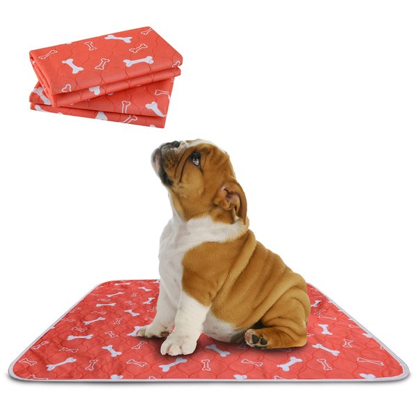 The Proper Pet Washable Pee Pads for Dogs, Reusable Puppy Pads 2 Pack - Easy to Clean, Waterproof Dog Mat - Reusable Dog Pee Pads - Washable Potty Pads for Dogs - Reusable Pee Pads for Dogs - Orange S