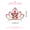 Yean Princess Crown Comb Mini Crystal Tiara Comb Rhinestone Silver Tiara Flower Hair Comb for Birthday Party and Girls (Red)