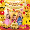 Pirese Emoticon Face Birthday Decorations, Smile Face Party Decorations, Emoticons Happy Birthday Banner, Yellow Face Birthday Party Supplies, Emoticons Party Decor, Poop Birthday Party Supplies