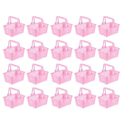 Toddmomy Mini Toys Shopping Cart 20Pcs Mini Shopping Basket Mini Shopping Basket Small Retail Shopping Basket Grocery Basket with Handles for Girls Age 4-5 (Girls Age 4-5 Furniture Dolly