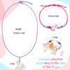 24 Pcs Little Girl Jewelry Set Kids Unicorn Necklace Cute Woven Bracelet Ring for Girls Pretend Dress up Party Favor (Vivid Style)