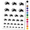 Charging Wild Boar Swine Pig Temporary Tattoo Water Resistant Fake Body Art Set Collection - Black (One Sheet)