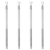 4 Pieces Nail Cuticle Pusher Stainless Steel Cuticle Pusher Triangle Cuticle Peeler Scraper Cuticle Pusher Gel Nail Polish Nail Art Remover Tool for Fingernail and Toenail, Silver