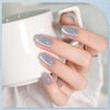 GAOY Blue Glassy Cat Eye Gel Nail Polish, 16ml Glitter Holographic Nail Polish with Magnet, Reflective Translucent UV Gel, 2336 Moonlight Coast