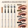 2024 New Magic Eyebrow Pencil,3D Waterproof Microblading Eyebrow Pen with 4 Fork Tip,Natural Makeup Long-Lasting Eyebrow Pencil,Makeup Fine Stroke Eyebrow Tattoo Pencil (Gray-C)