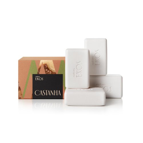 Natura - Ekos Castanha (Brazil Nut) Creamy Bar Soap Set (4 Pack) - 4 Creamy Soap Bars - 97% Natural - 100% Pure Plant Based Oils - Vegan Skin Care - Brazilian Beauty Secrets - Self Care - 3.5oz (100g)