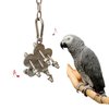 JSLZF Stainless Steel Parrot Toy, Hanging African Grey Chew Toy for Bird, Non-Removable Cap Nuts Foraging Bird Toy for Conure, Cockatiel, Parakeet, Cockatoo, African Grey