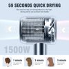 Professional Ionic Hair Dryer | Powerful Low Noise Hair Dryer | Constant Temperature for Fast Hair Drying | with Hair Diffuser, Cluster Nozzle and Comb for Curly (White)