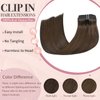 HUAYI Medium Brown Hair Extensions for Women, 120g Real Human Hair Clip in Hair Extensions 7pcs 16 inch,Soft & Natural Straight Double Weft Brown Hair for Women 16in #4 Chocolate Brown Hair Extensions