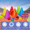 3 in 1 Carnival Games Set,31PCS Bean Bag Toss Games Combo Set,Soft Plastic Cones,Cornhole Bean Bags Ring Toss Game for Kids Adults Birthday Party Indoor Outdoor Games Supplies,Obstacle Course Supplies
