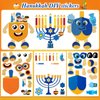 HOWAF 24 Pieces Hanukkah Stickers Make Your Own Hanukkah Crafts Stickers Decorations, Hanukkah Menorah Craft Kit DIY Menorah Scene with Stickers for Hanukkah Home Classroom Activities Party Supplies