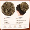 SOFEIYAN Claw Clip Messy Bun Hair Piece Wavy Curly Hair Bun Clip in Claw Chignon Ponytail Hairpieces Synthetic Tousled Updo Hair Extensions Scrunchie Hairpiece for Women, Blonde & Medium Brown