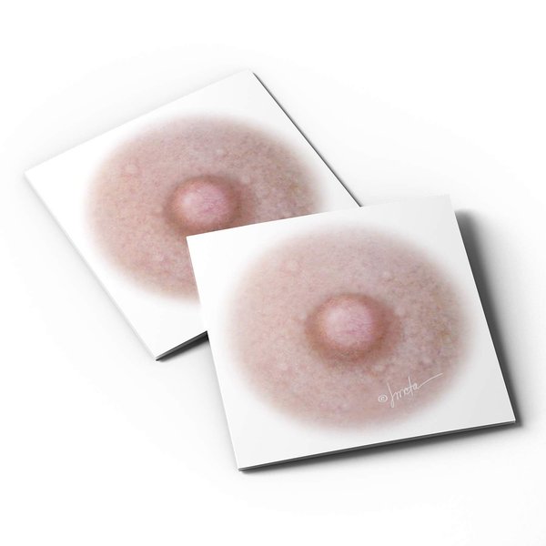 Breast Cancer Areola Temporary Tattoos, Fitzpatrick Colors 1-5, 1.5 inch, 5 pairs (Fitzpatrick #1)