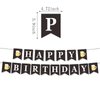 DIADARL Beer Birthday Banner Beer Mug Pennant Banner Black Happy Birthday Banner for Beer Party Men Women Happy Birthday Banner