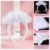 KOMPMP Bride Headband Bachelorette Party Decorations - Pearl Bride Headband Thickened Veil Rhinestone Wedding Bride to Be Headband Bachelorette Party Favors