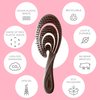 Ninabella Organic Detangling Hair Brush for Women, Men & Children - Does not Pull on Hair - Hair Straightening Brushes for Straight, Curly & Wet Hair - Unique Wave Hairbrush Chocolate Brown