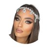 Florry Wedding Head Chain Rhinestone Bridal Headpiece Silver Crystal Headbands Chain Costume Head Pieces African Head Jewelry for Women and Girls