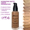 Khasana Moisturizing Liquid Foundation, Flawless Matte Finish Makeup, Full Coverage & Longwear, Lightweight Foundation Formula #16 Chestnut