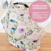 Pobi Baby Premium Multi-Use Cover - Nursing Cover, Baby Car Seat Covers, Shopping Cart, High Chair, and Breastfeeding Cover - Ultra-Soft, Stretchy, and Versatile Floral Scarf for Baby and Mom (Allure)