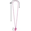 Pink Whistle On Chain Necklace (36") 1 Count - Premium Quality Plastic, Lightweight & Durable - Eye-Catching Design & Multipurpose Accessory - Perfect For Sports, Safety & Fashion