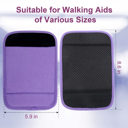 2 Pack Walker Hand Grips Cover, Coldairsoap Walker Cushion Hand Grips For Rolling Wheelchair, Elderly Grippers, Rollator Handle (purple)
