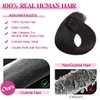 POGINJA Clip in Hair Extensions Real Human Hair, 20 Inch Remy Human Hair Clip in Extensions for Black Women, Invisible Natural Straight Seamless Clip ins Hair Extensions 8pcs Double Weft #1B 100g
